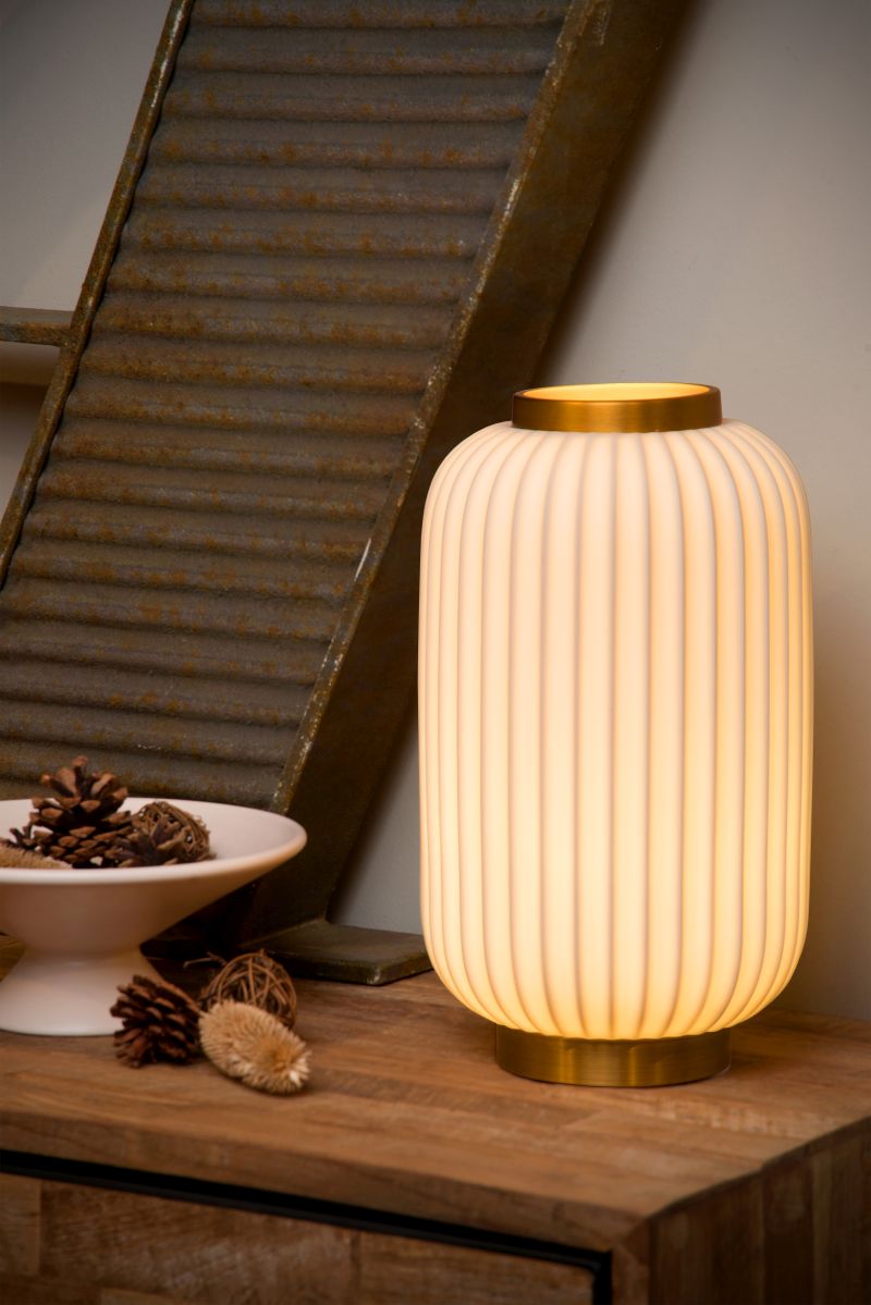 Lucide GOSSE - Stolná lampa - Ø 19,7 cm - 1xE14 - Biela